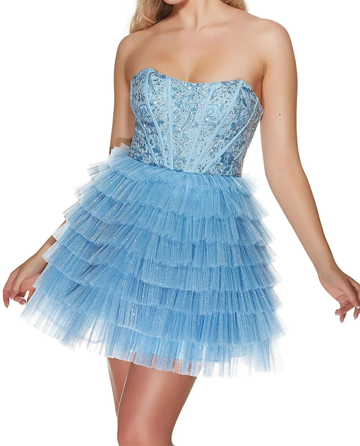 Alyce Paris - Strapless Ruffled Prom Dress