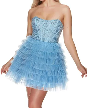 Alyce Paris - Strapless Ruffled Prom Dress