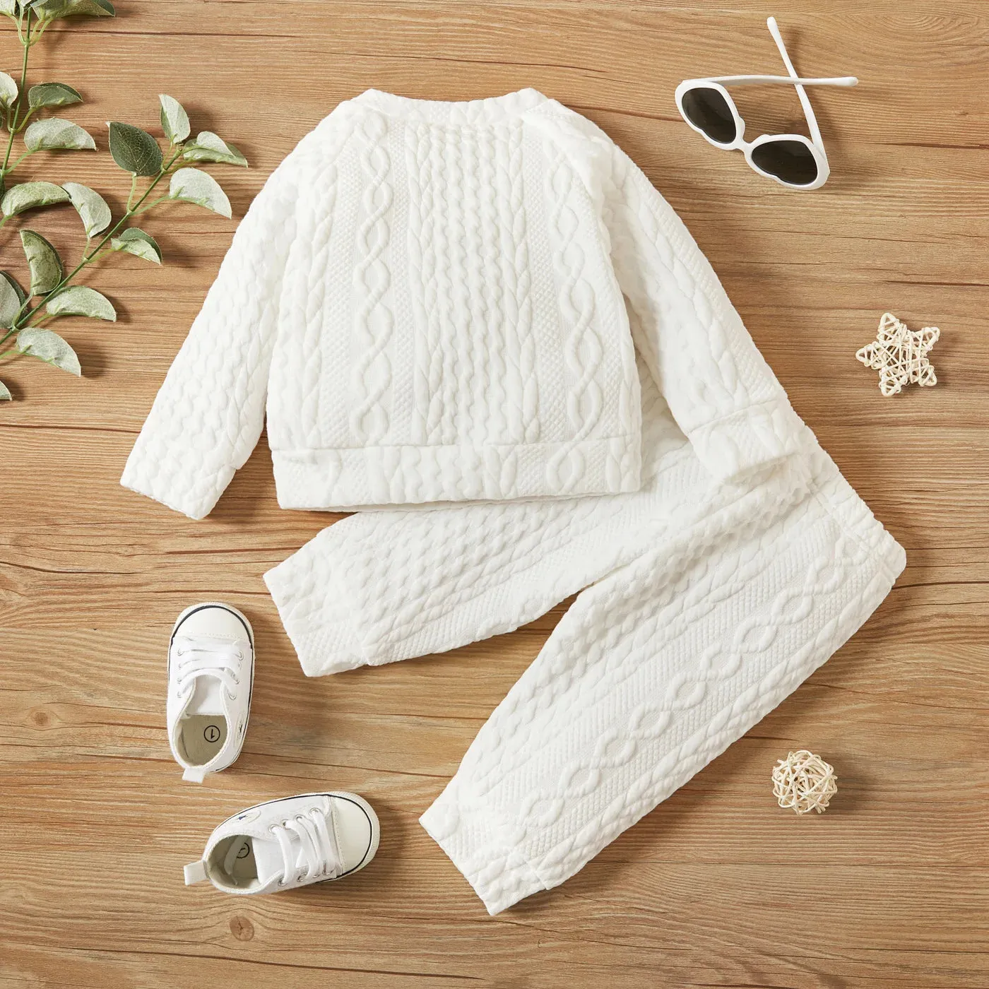 Autumn & Winter Long Sleeves Solid Color Top & Pants Set