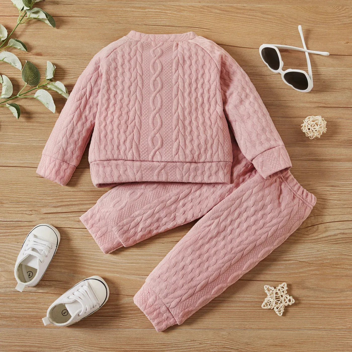 Autumn & Winter Long Sleeves Solid Color Top & Pants Set