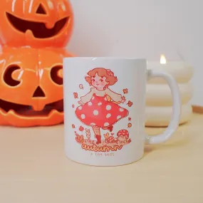 Autumn Ceramic Mug | Kawaii Fall Mug | Cozy Autumn Mug with Fall Girl Design