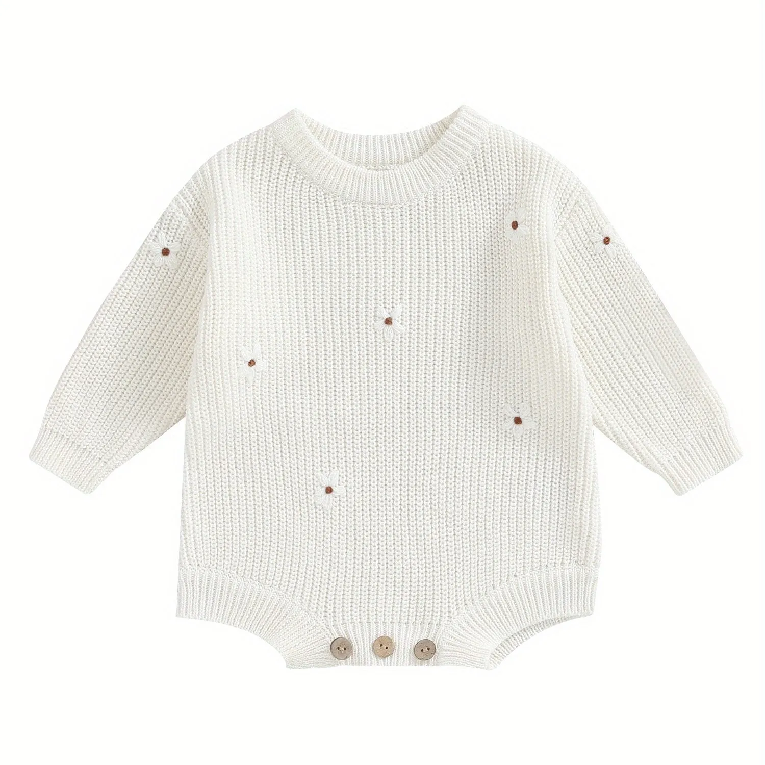 Baby Girls Flower Sweater Romper