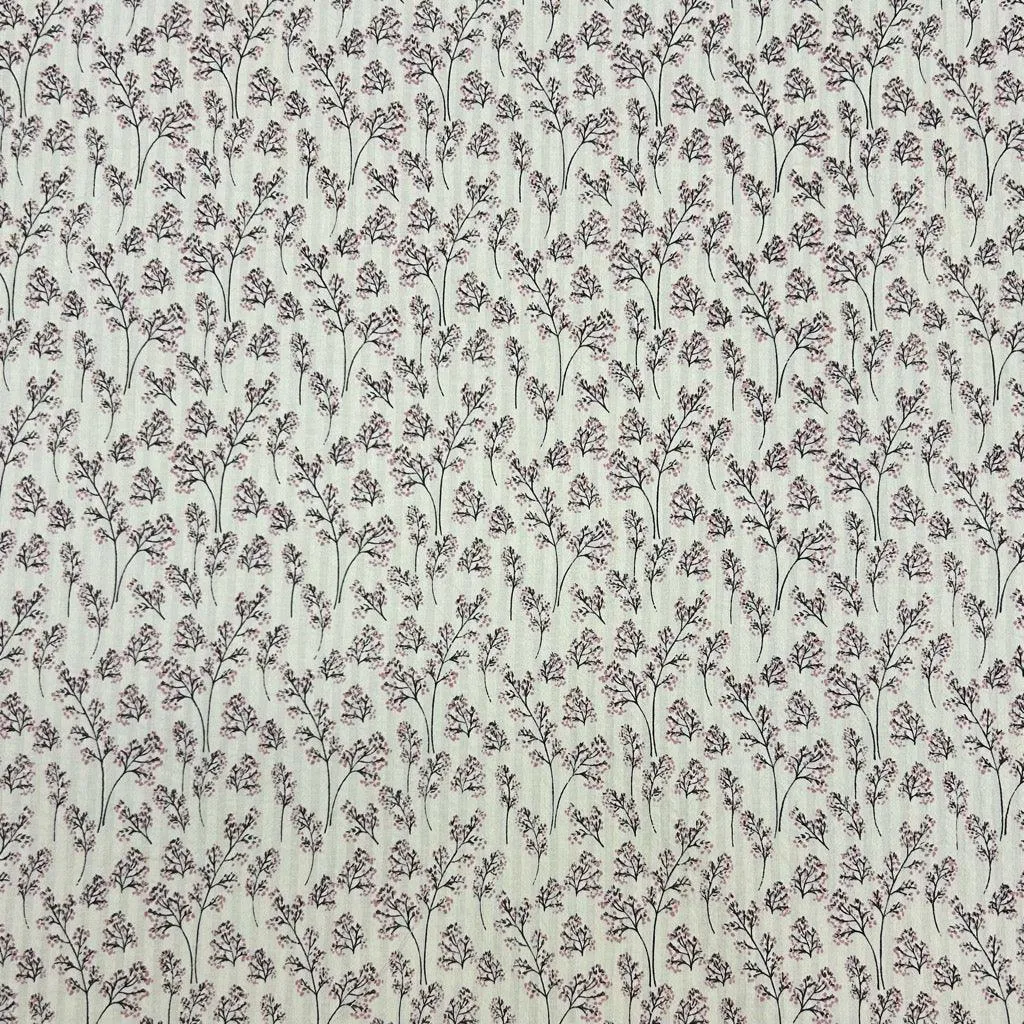 Blooming Branches Cotton Seersucker Fabric
