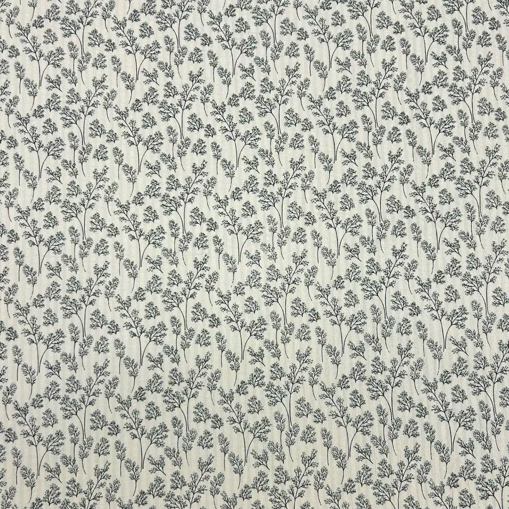Blooming Branches Cotton Seersucker Fabric