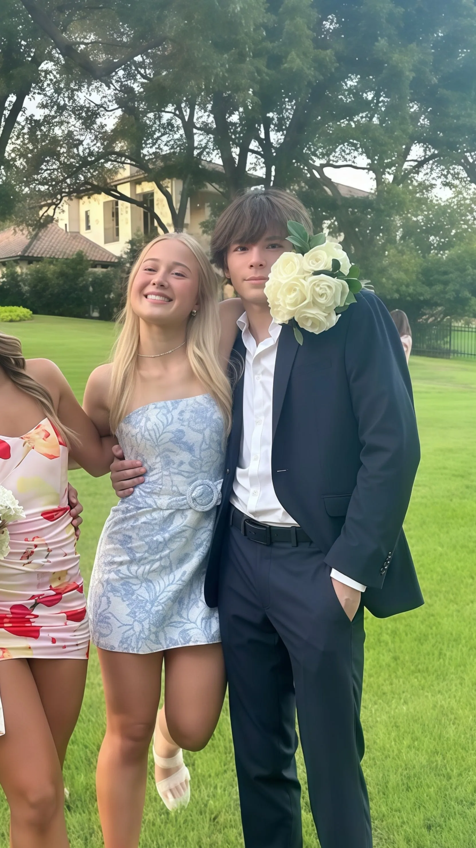 Bravo Floral Print Homecoming Dresses Strapless Mini Party Gown, LTP3013