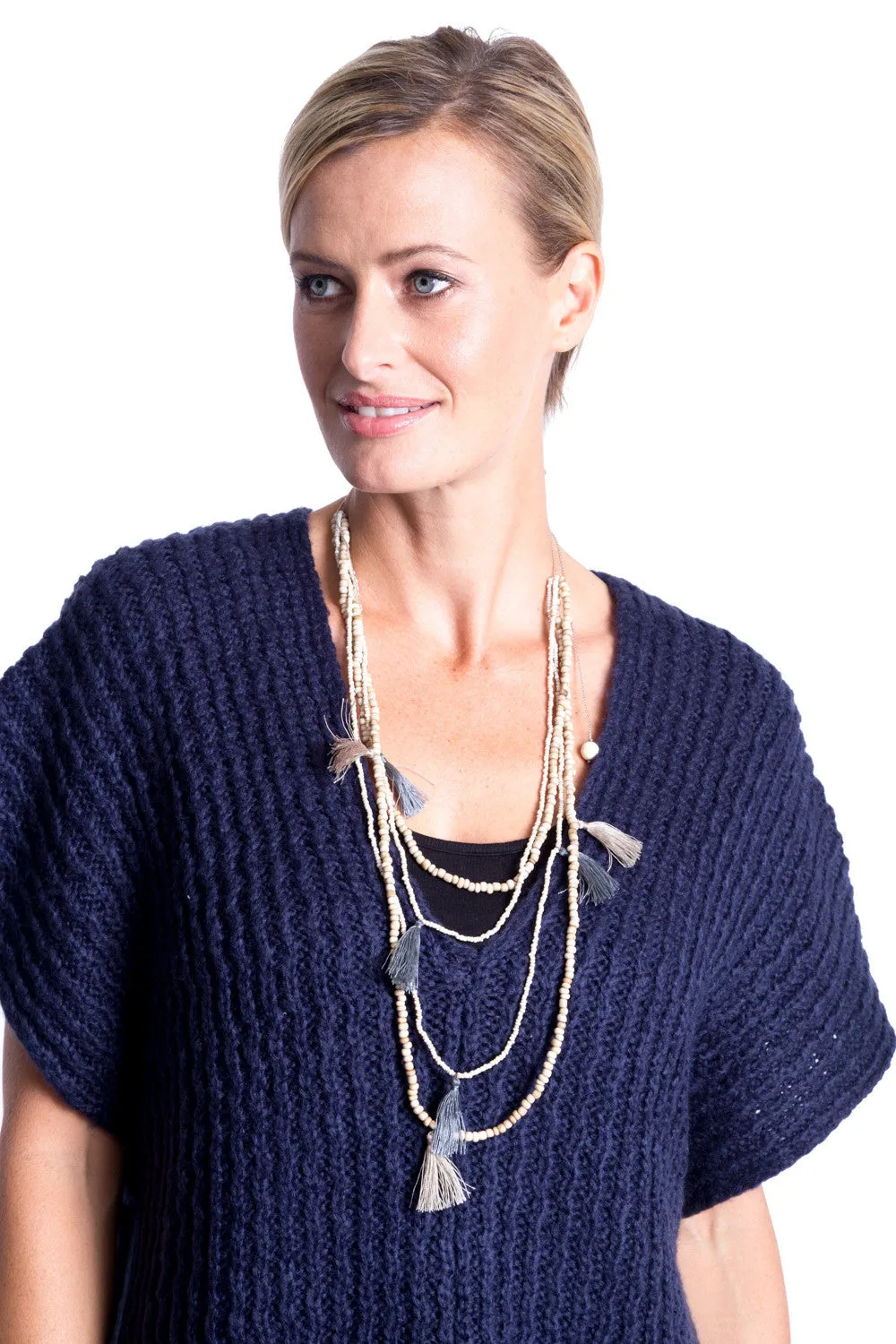 Button Knit Gillet in Navy