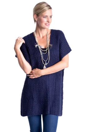 Button Knit Gillet in Navy