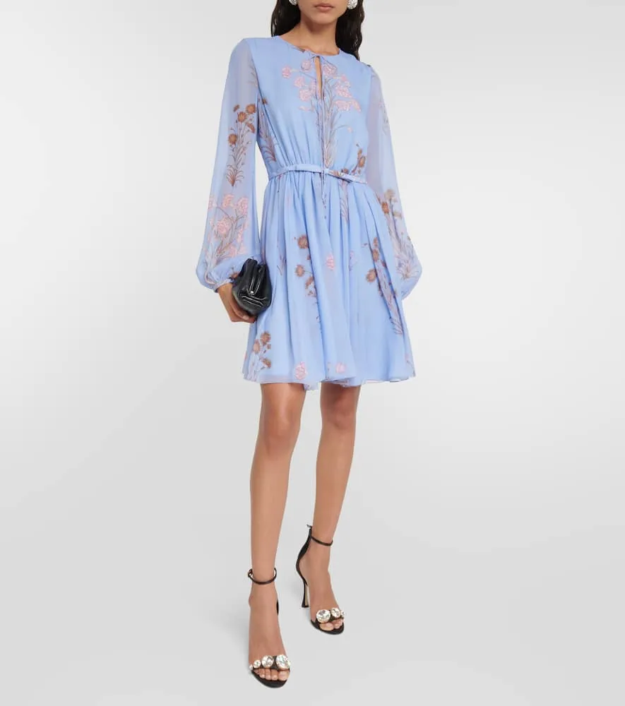 Giambattista Valli Floral silk gerogette minidress