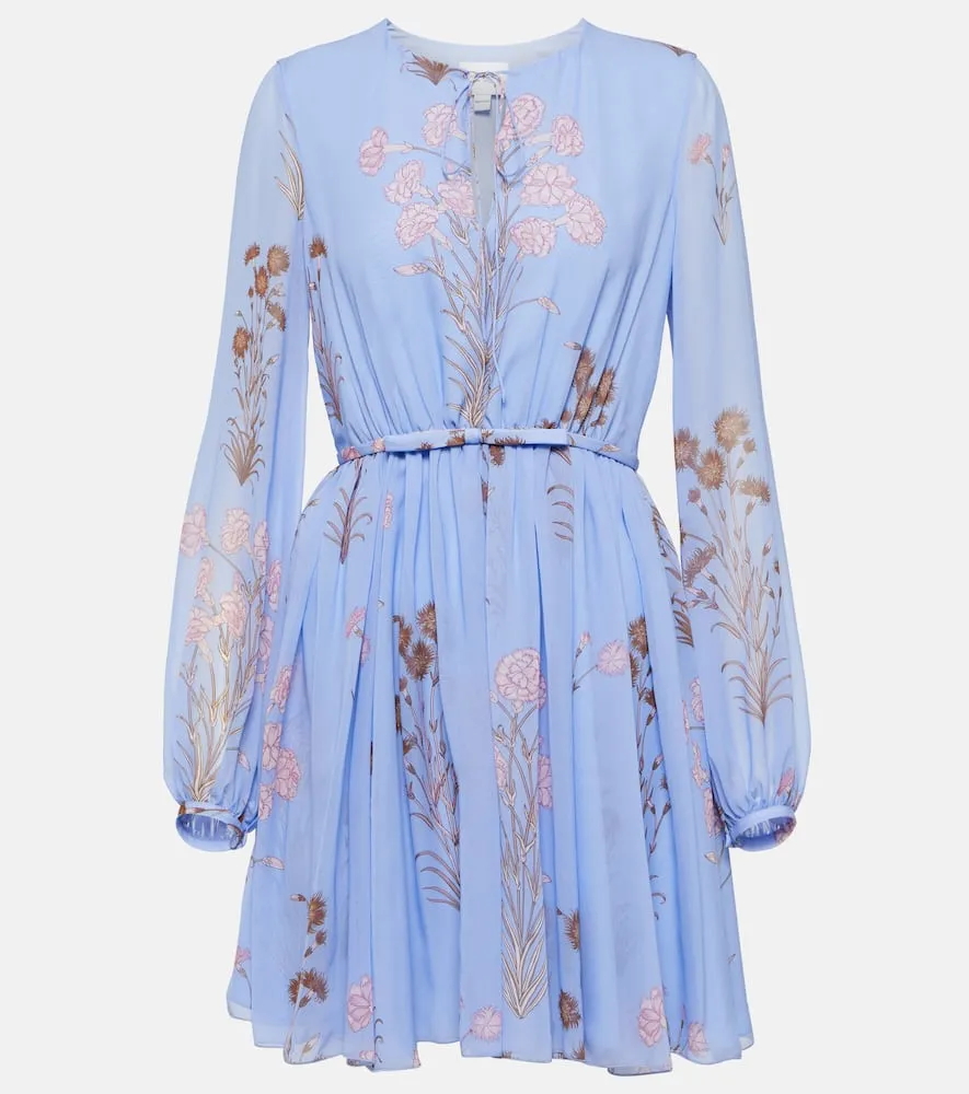 Giambattista Valli Floral silk gerogette minidress