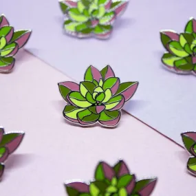 Green Succulent Plant Enamel Pin