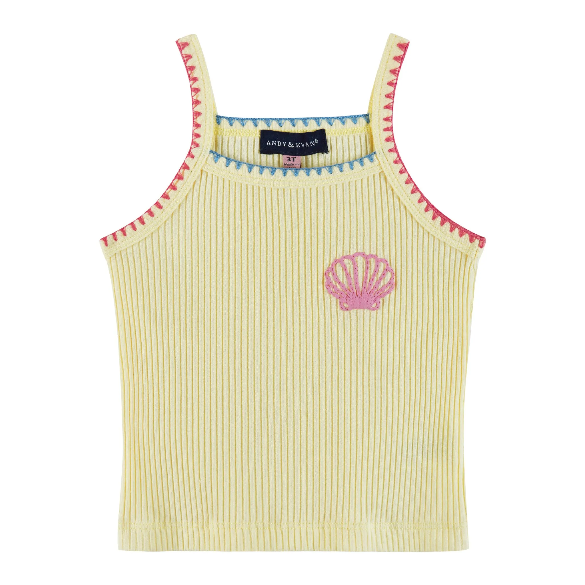 Kids (2-6x) Knit Halter Tank & White Gauze Skort | Beach Dreams