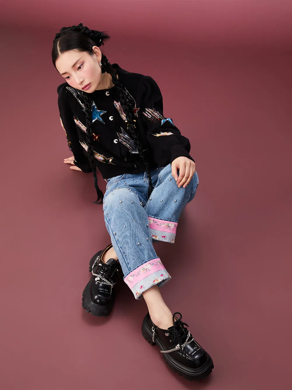 MUKZIN Puff Sleeve Black Versatile Casual Comfortable Cardigan
