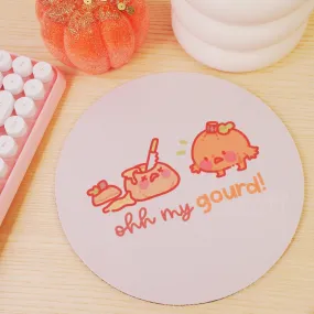 Oh My Gourd Kawaii Mousepad – Cute Autumn Desk Decor | Fall Office Accessory