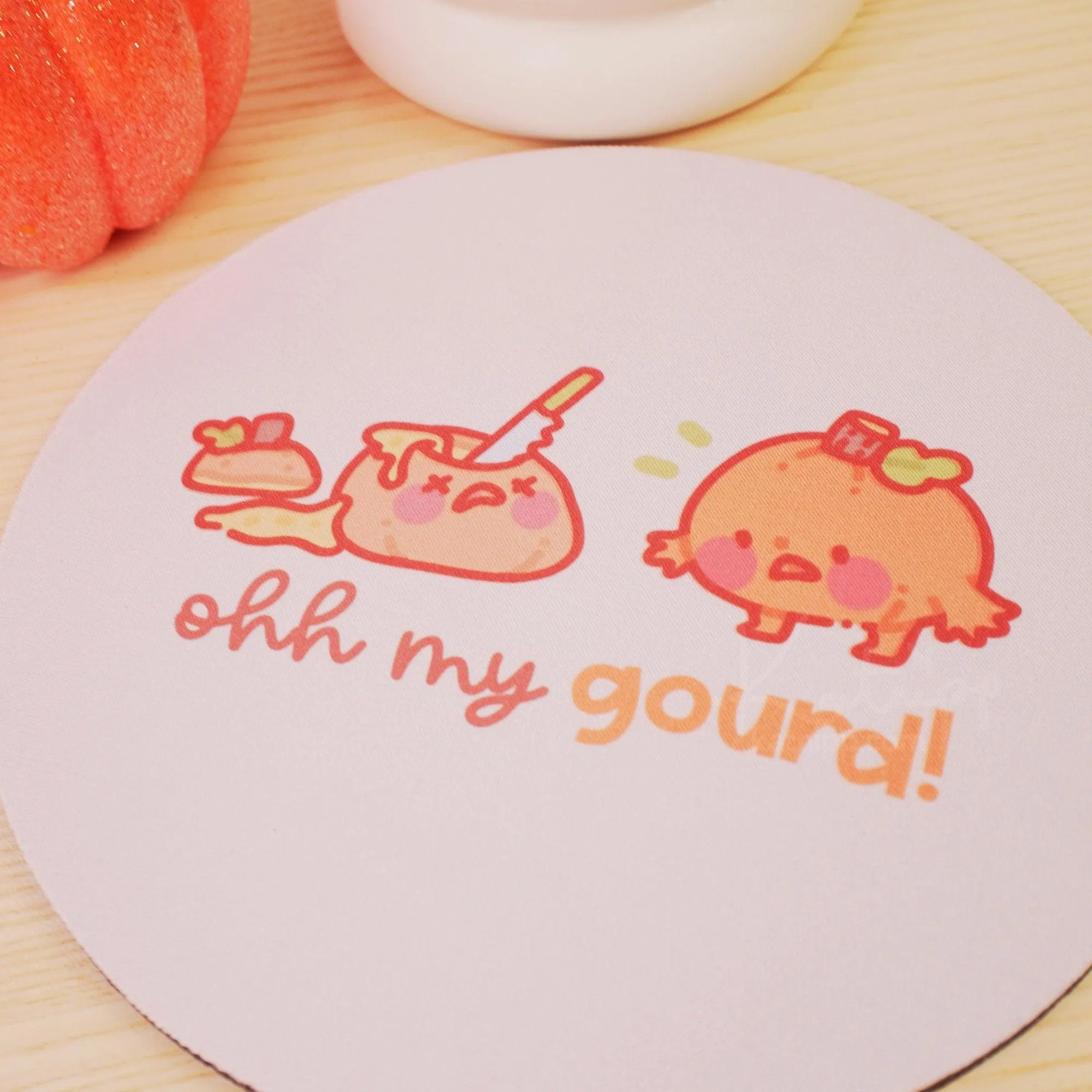 Oh My Gourd Kawaii Mousepad – Cute Autumn Desk Decor | Fall Office Accessory