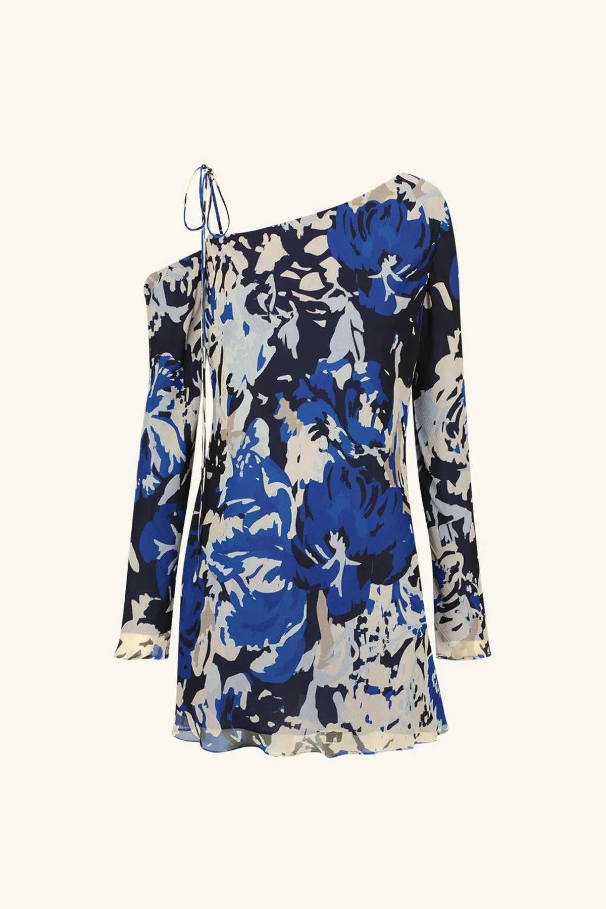 OLEA ASYMMETRICAL LONG SLEEVE MINI DRESS