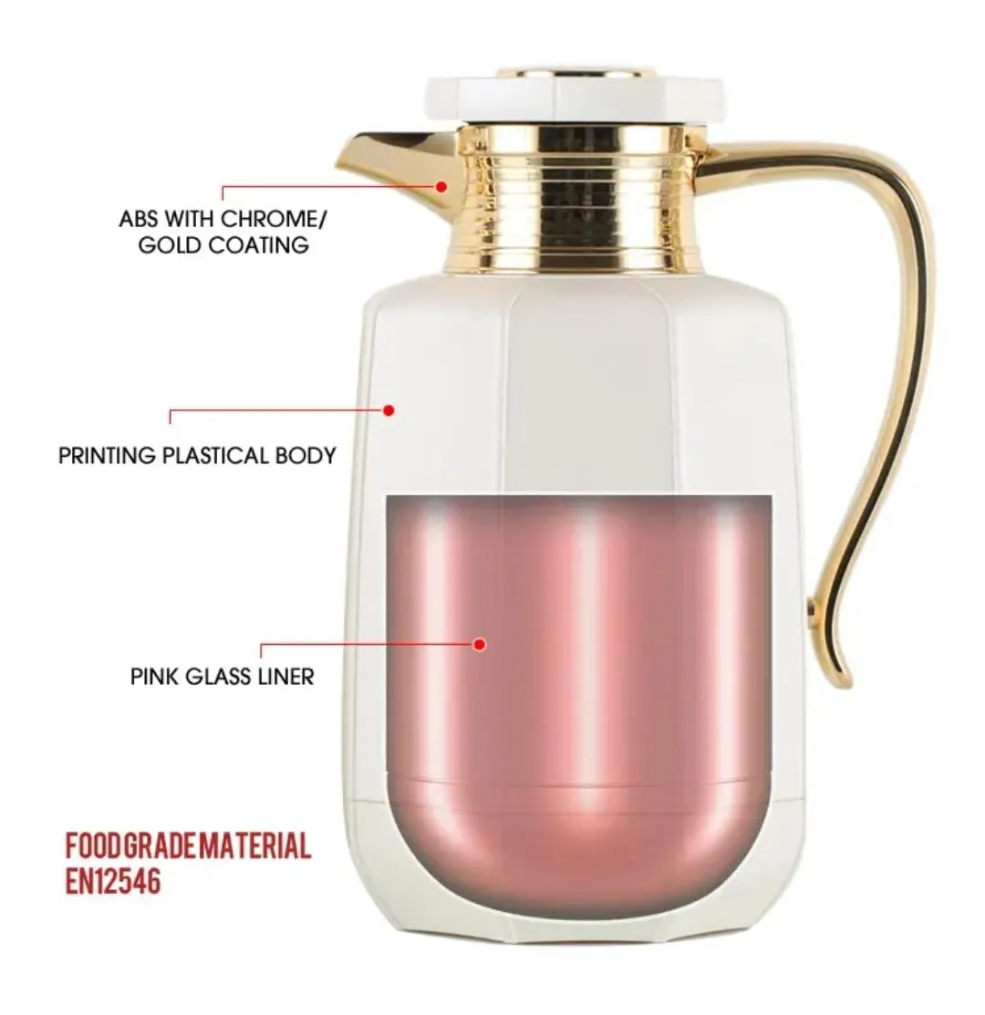 Premium Arabic Coffee Tea Pot Vacuum Flask 2 Pcs Gift Set (1.0L  07L)