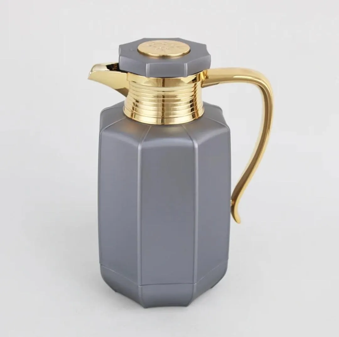 Premium Arabic Coffee Tea Pot Vacuum Flask 2 Pcs Gift Set (1.0L  07L)