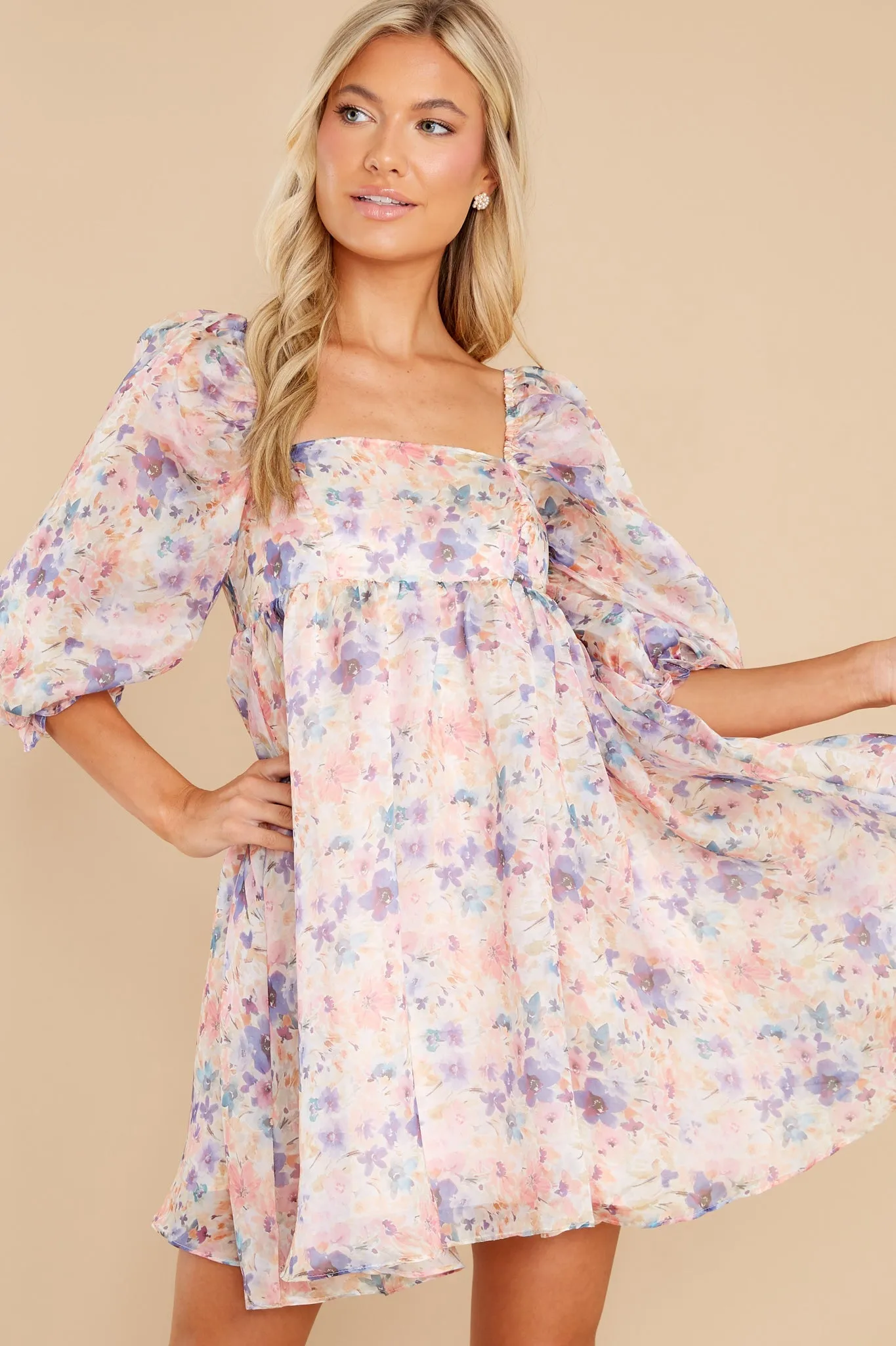 Princess For A Day Light Pink Multi Floral Print Dress