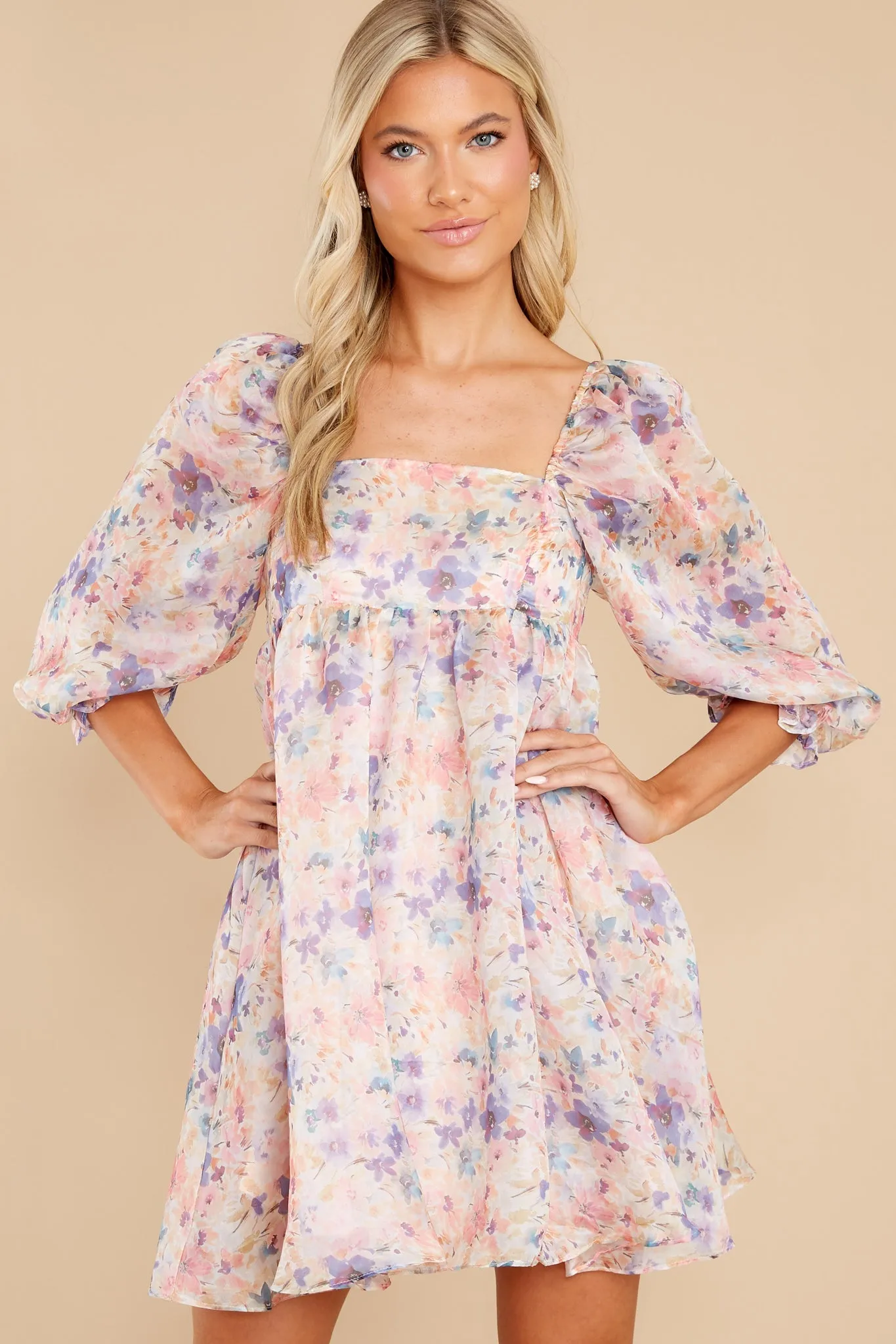 Princess For A Day Light Pink Multi Floral Print Dress