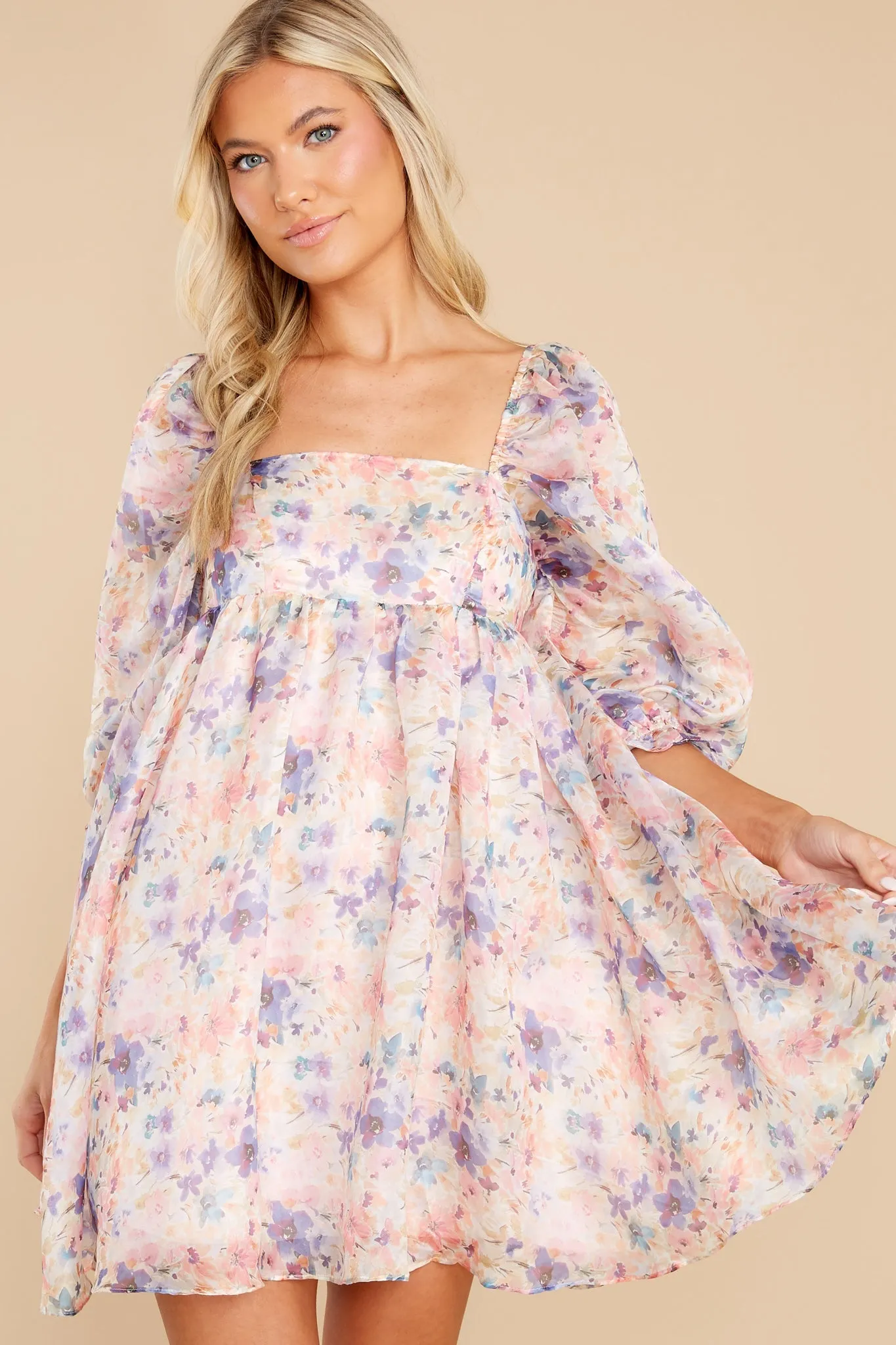 Princess For A Day Light Pink Multi Floral Print Dress