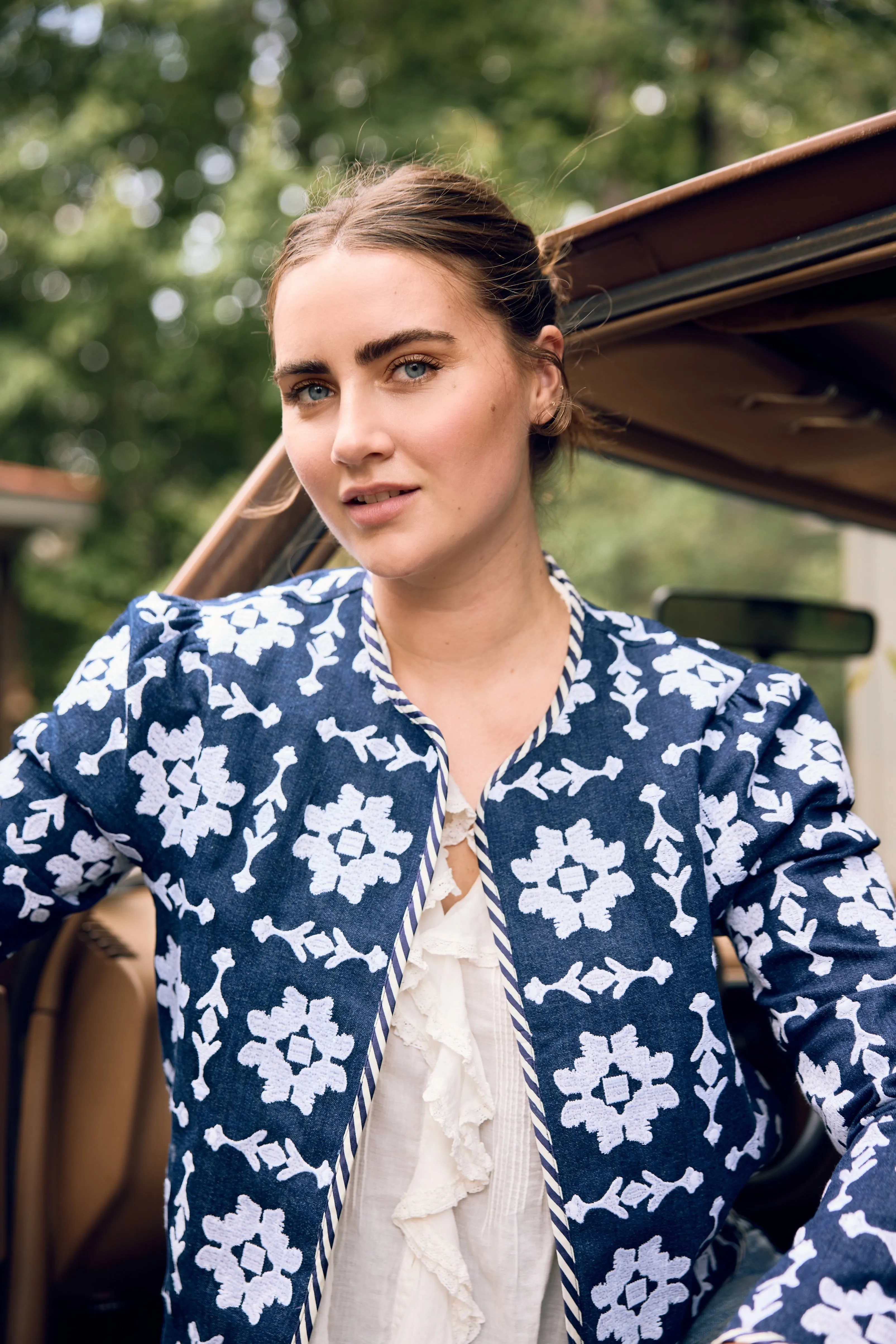 Rosy Jacket - Denim Embroidered