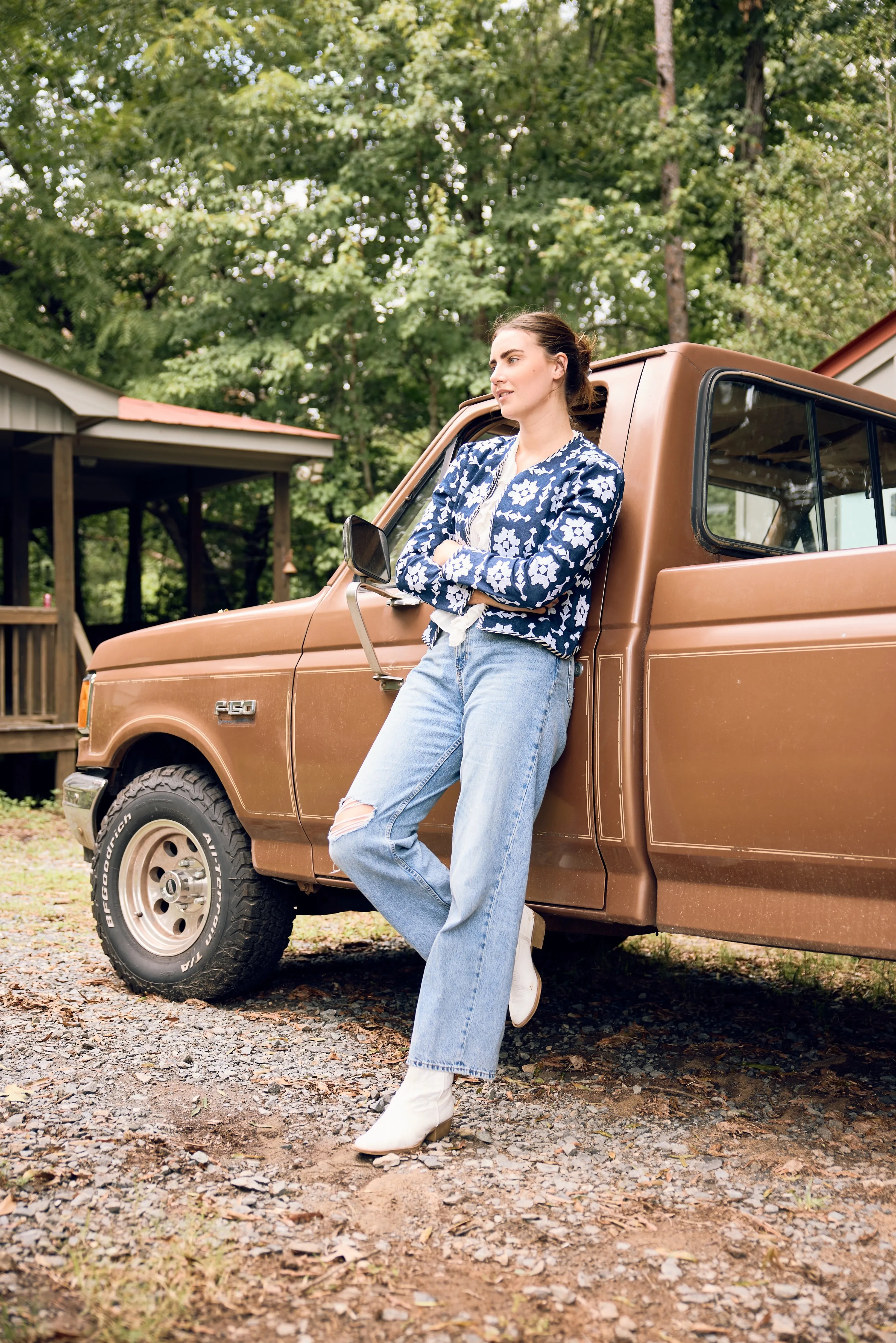 Rosy Jacket - Denim Embroidered