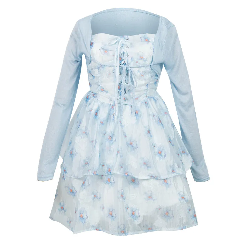 Sweet French Girl Floral Fairy Dress