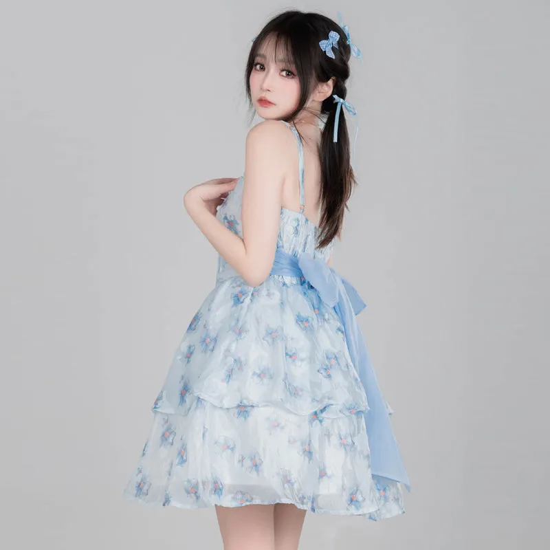 Sweet French Girl Floral Fairy Dress